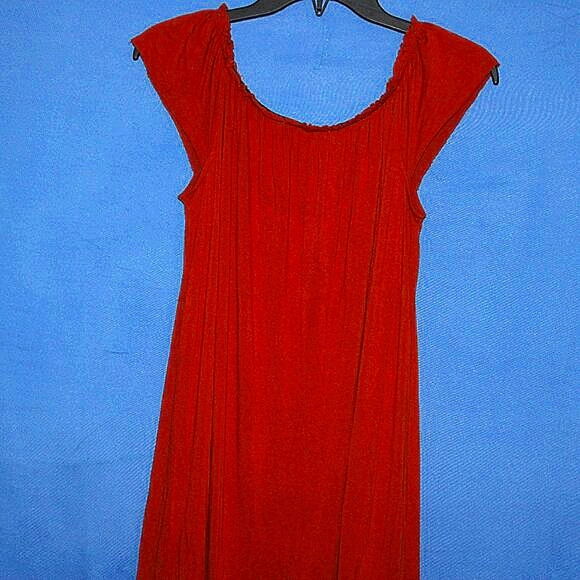Excuse Me I Have To Go Be Awesome Rust Off-Shoulder Maxi Dress - Women's Size S - Picture 2 of 7